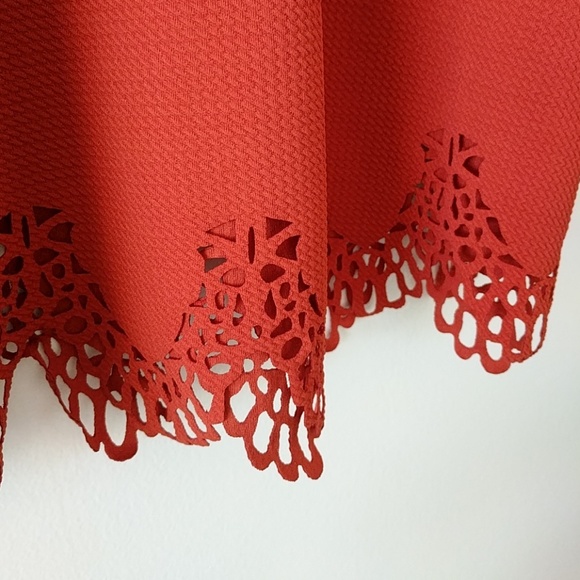 Dark Orange A-line Dress - Picture 2 of 3